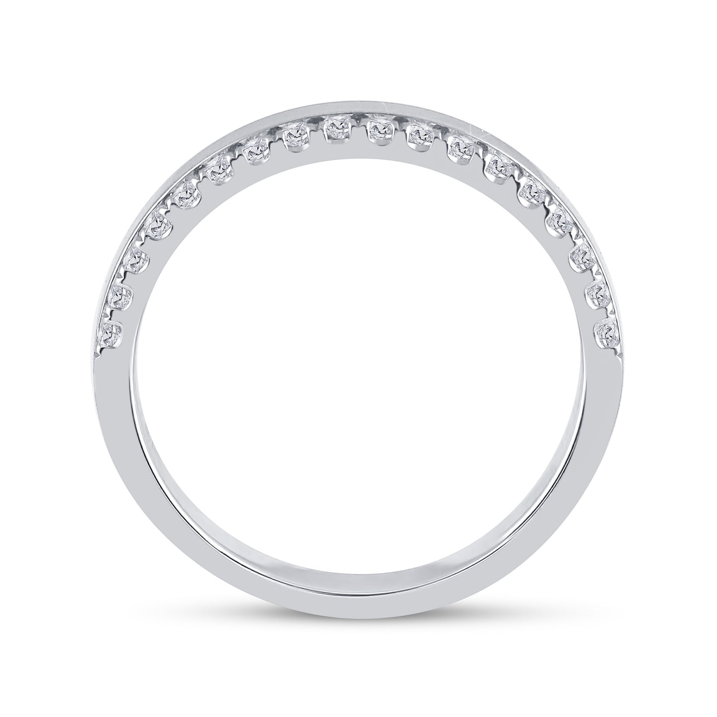 14K White Gold Womens Round Diamond Wedding Band Ring 1/5 Cttw, Womens Size: 5-10