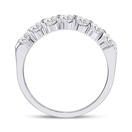 14K White Gold Womens Round Diamond Single Row Comfort Wedding Band 3/4 Cttw, Womens Size: 5-10