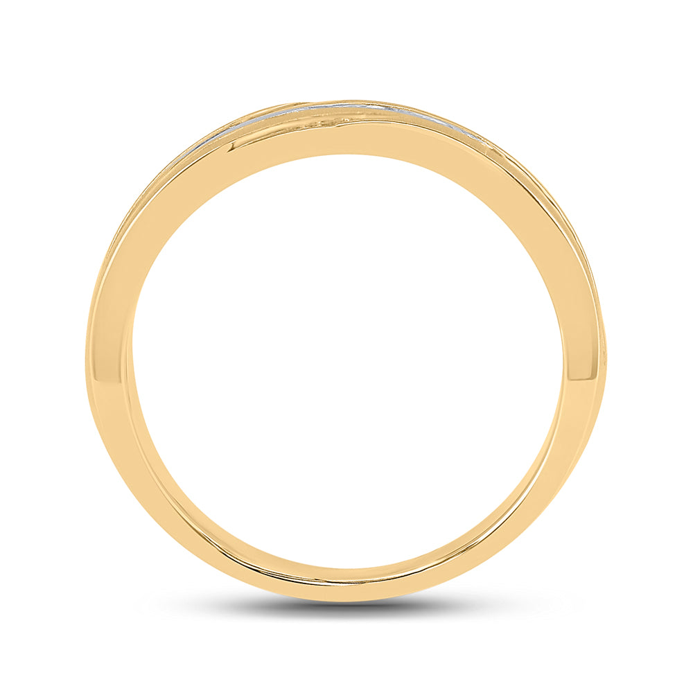 10K Yellow Gold Mens Round Diamond Wedding Band Ring 1/2 Cttw, Mens Size: 7-13