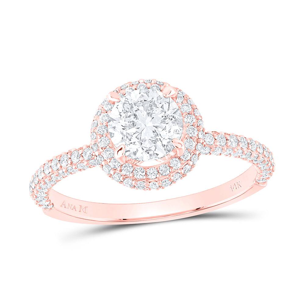 14K Rose Gold Round Diamond Solitaire Bridal Wedding Engagement Ring 1-5/8 Cttw, Womens Size: 5-10