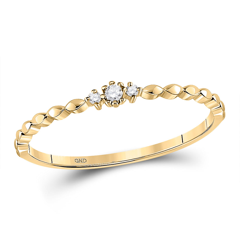 10kt Yellow Gold 0.026ctw Diamond Stackable Band