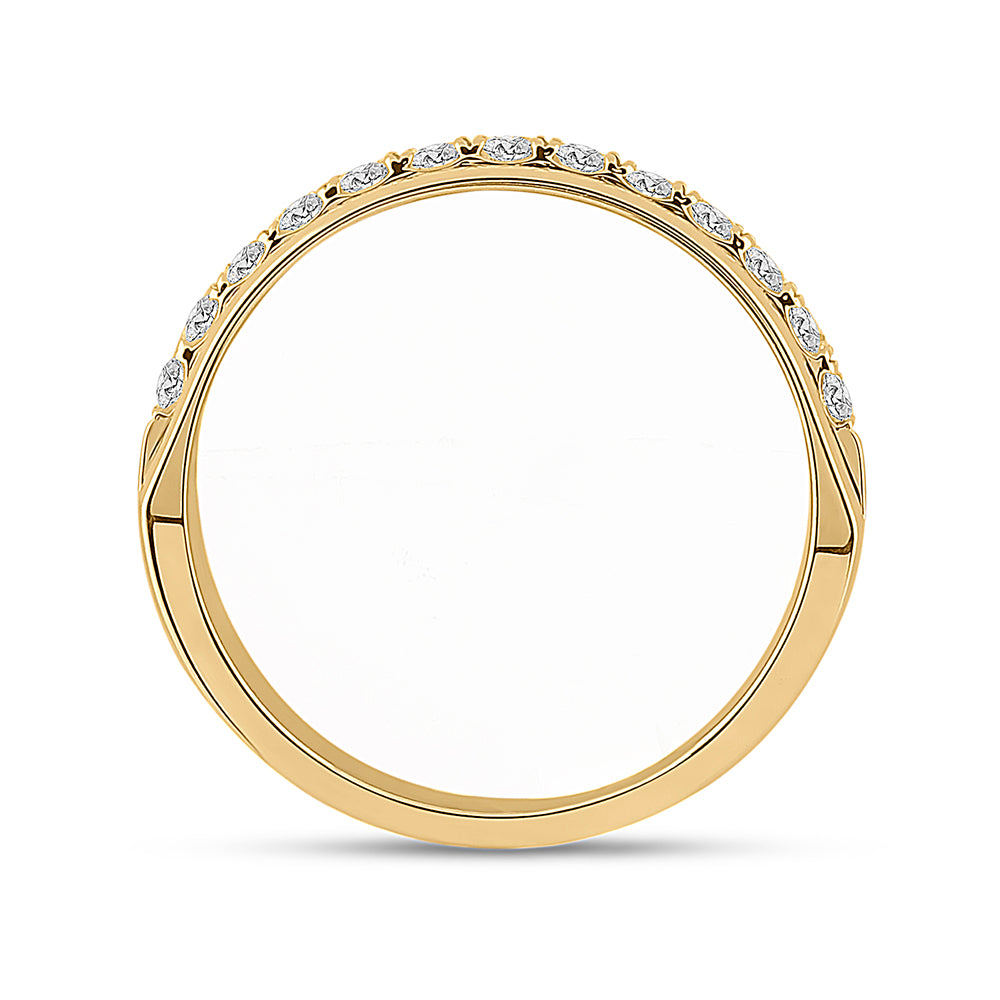 14K Yellow Or White Or Rose Gold Mens Round Diamond Wedding Single Row Band Ring , Mens Size: 7-13