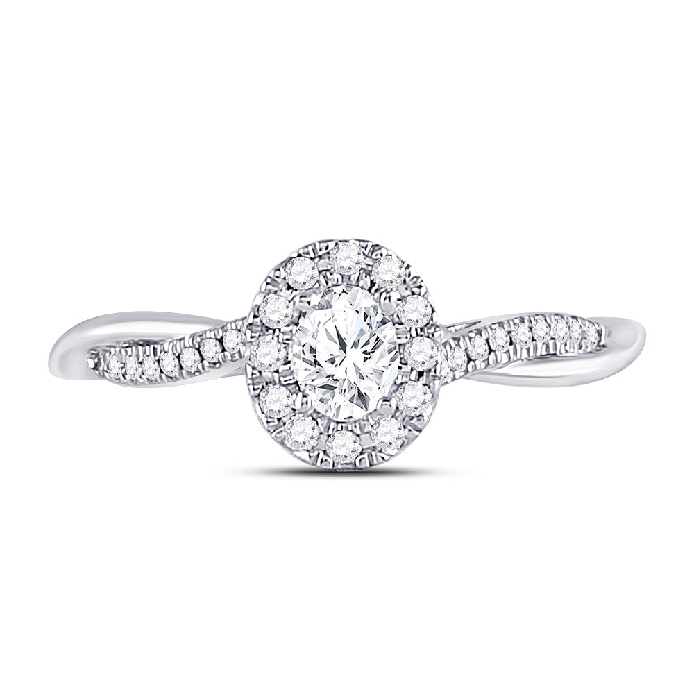 14K White Gold Oval Diamond Solitaire Bridal Wedding Engagement Ring 1/3 Cttw, Womens Size: 5-10