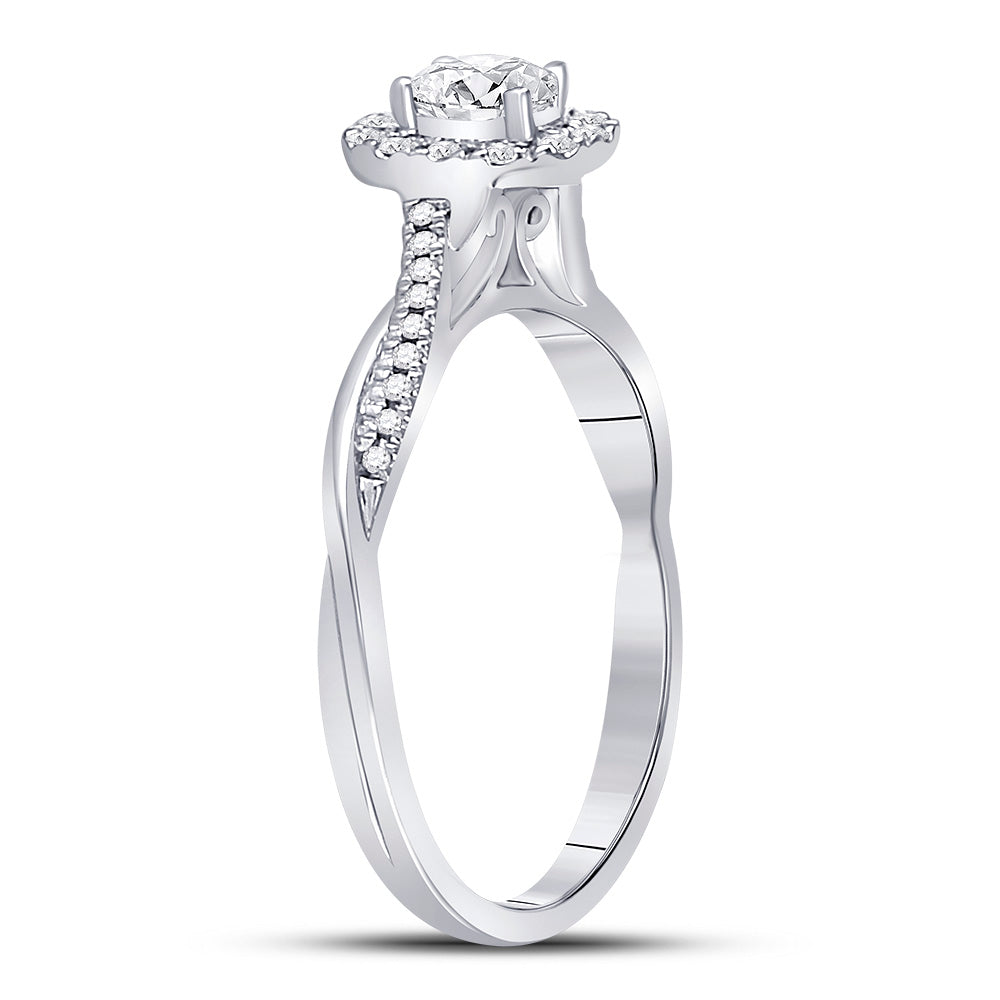 14K White Gold Oval Diamond Solitaire Bridal Wedding Engagement Ring 1/3 Cttw, Womens Size: 5-10