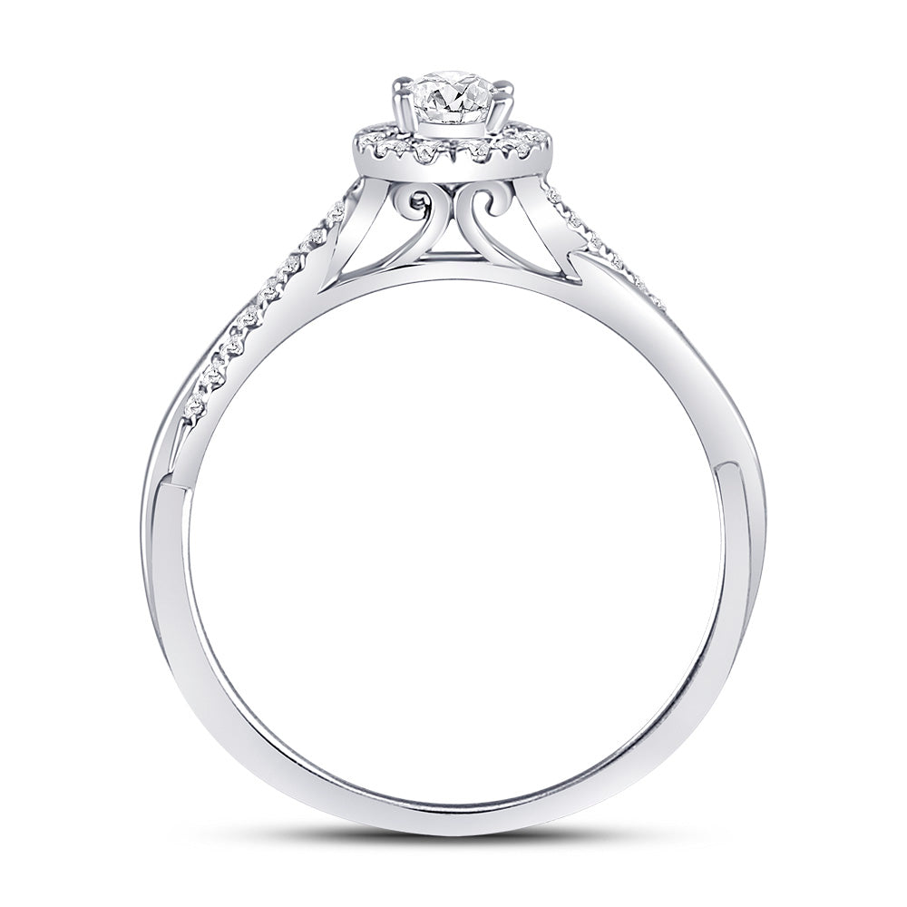 14K White Gold Oval Diamond Solitaire Bridal Wedding Engagement Ring 1/3 Cttw, Womens Size: 5-10