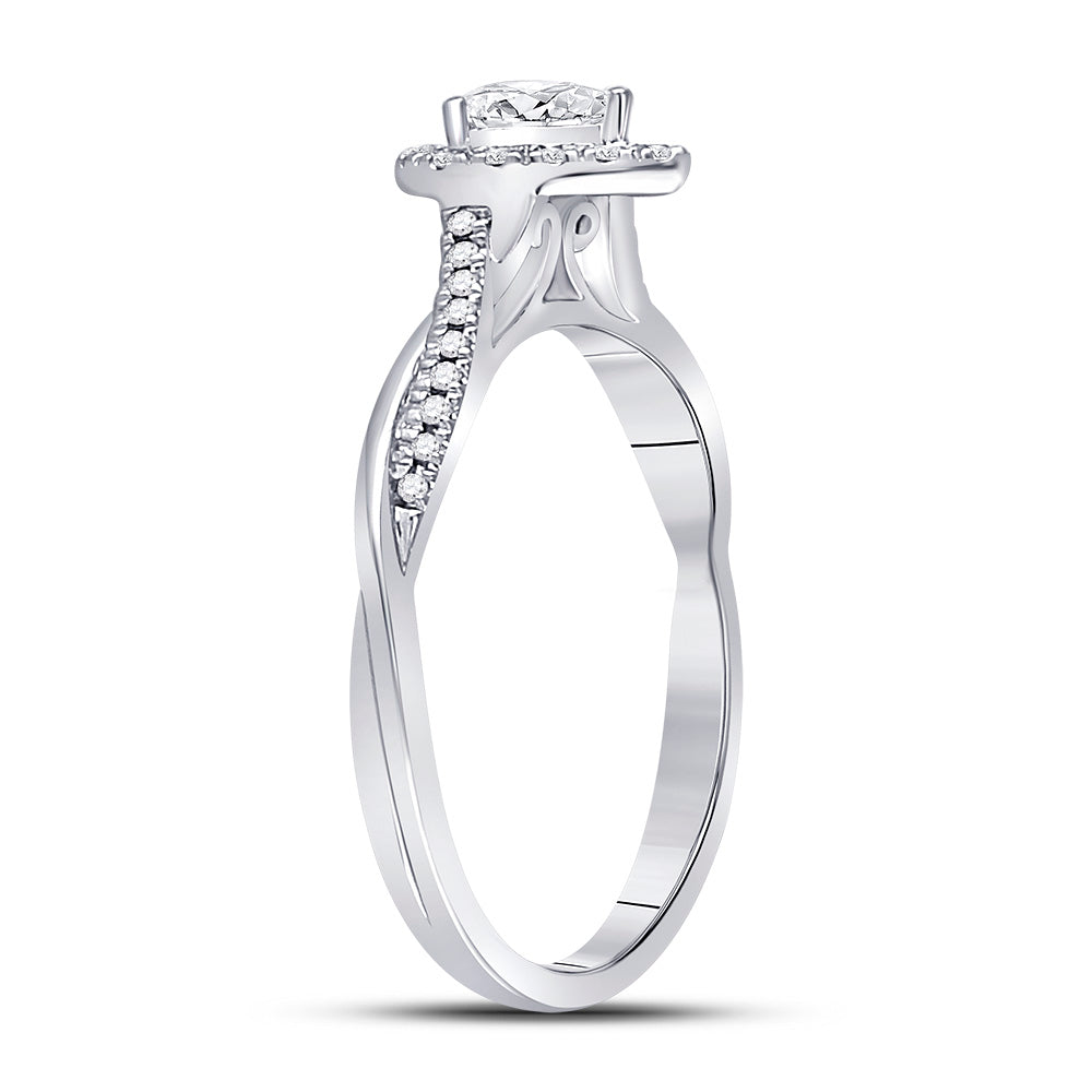 14K White Gold Pear Diamond Solitaire Bridal Wedding Engagement Ring 1/3 Cttw, Womens Size: 5-10