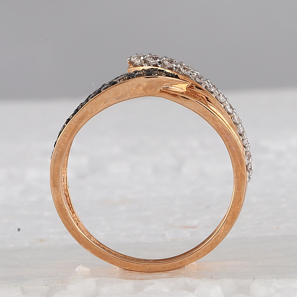 14K Rose Gold Womens Round Brown Diamond Band Ring 1/2 Cttw, Womens Size: 5-10