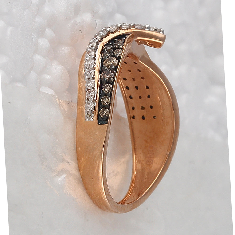 14K Rose Gold Womens Round Brown Diamond Band Ring 1/2 Cttw, Womens Size: 5-10