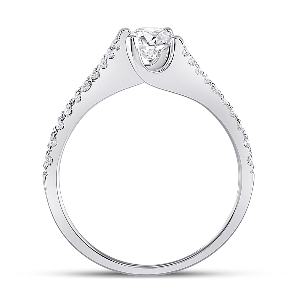 14kt White Gold Womens Round Diamond Solitaire Bridal Wedding Engagement Ring 3/4ctw (certified)