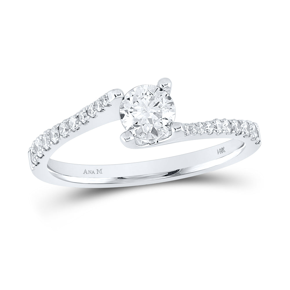 14kt White Gold Womens Round Diamond Solitaire Bridal Wedding Engagement Ring 3/4ctw (certified)