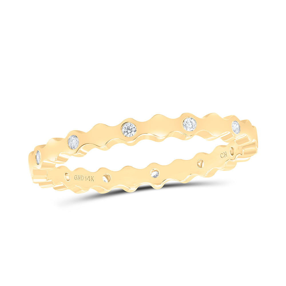 14K Yellow Gold 1/10 Cttw Natural Diamond Cn Accuset Ladies Band