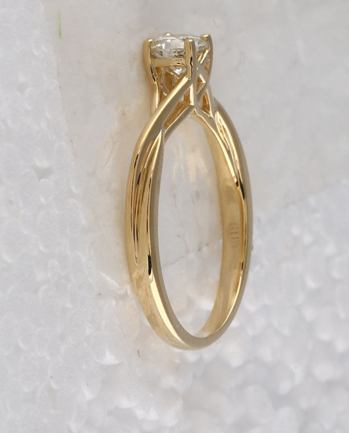 14K Yellow Gold Round Diamond Solitaire Bridal Wedding Engagement Ring 1/2 Cttw, Womens Size: 5-10