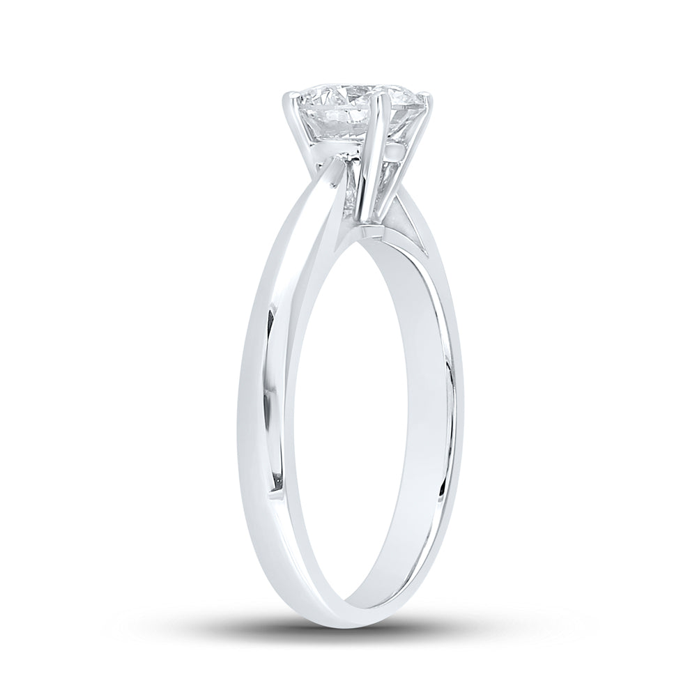 14kt White Gold Womens Round Diamond Solitaire Bridal Wedding Engagement Ring 1.00 Cttw (certified)