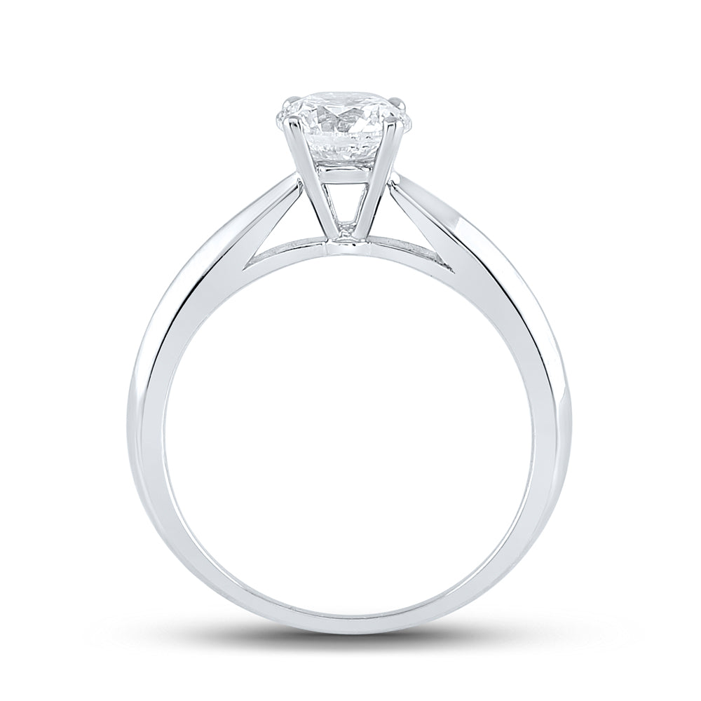 14kt White Gold Womens Round Diamond Solitaire Bridal Wedding Engagement Ring 1.00 Cttw (certified)