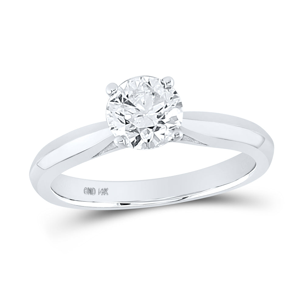 14kt White Gold Womens Round Diamond Solitaire Bridal Wedding Engagement Ring 1.00 Cttw (certified)
