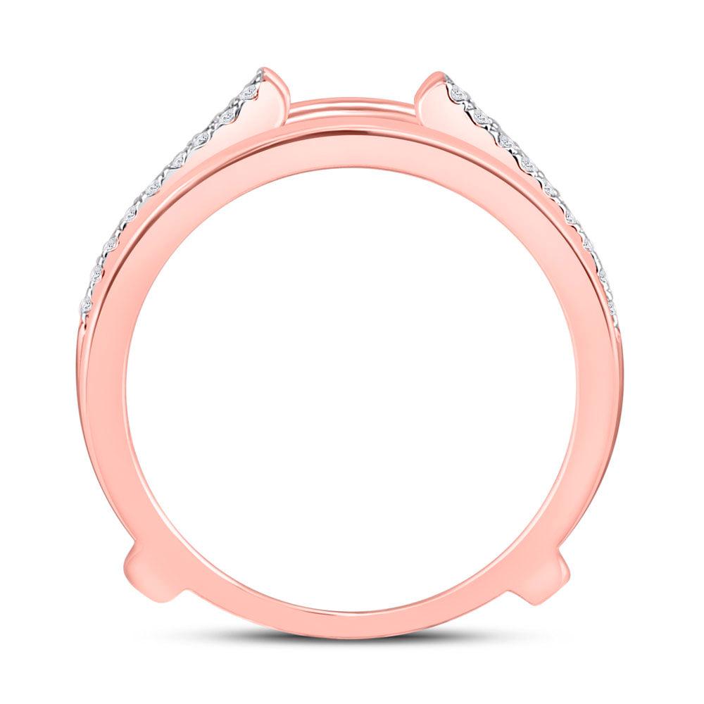 14K Rose Gold Womens Round Diamond Wrap Ring Guard Enhancer 1 Cttw, Womens Size: 5-10