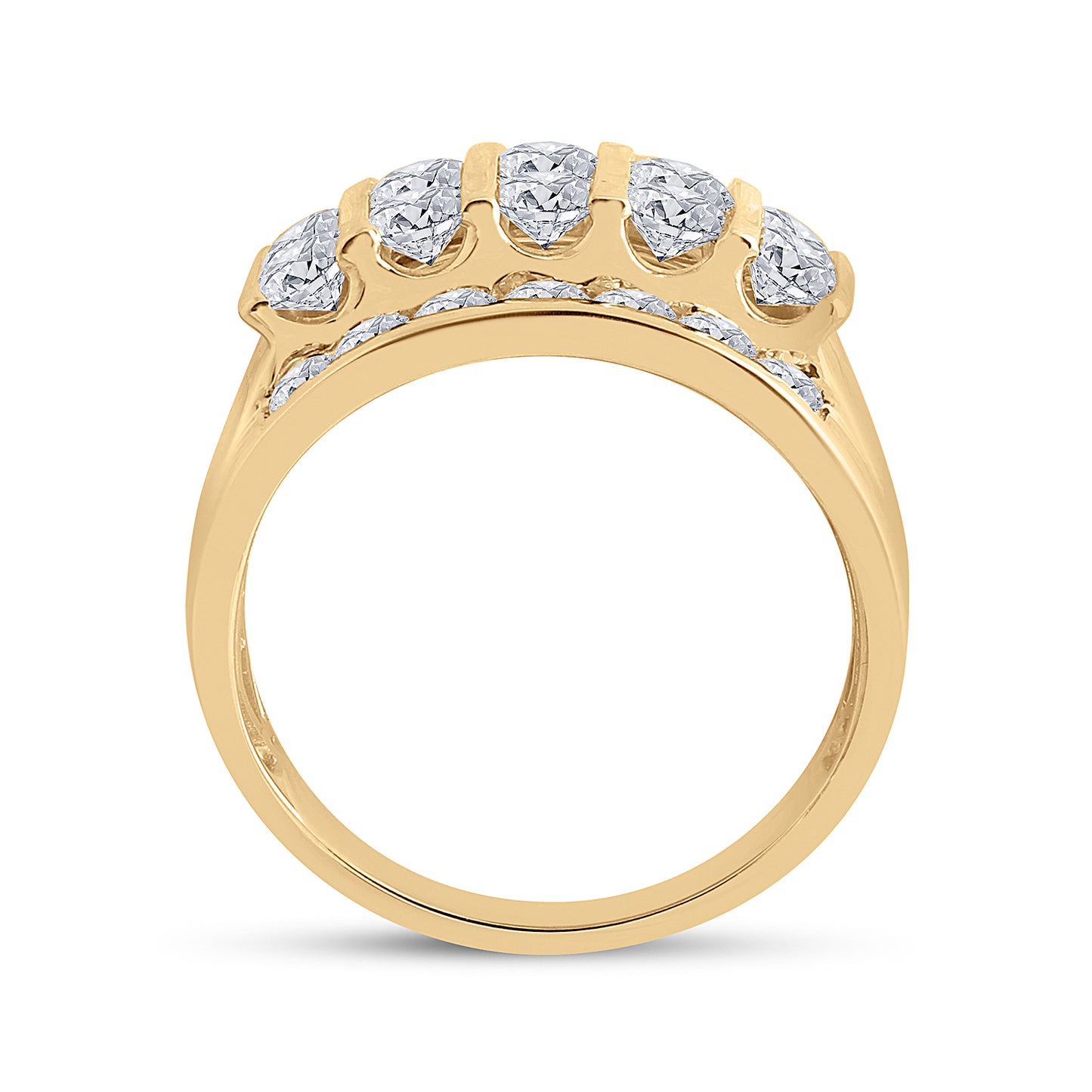 14K Yellow Gold Mens Round Diamond Wedding Band Ring 3 Cttw, Mens Size: 7-13