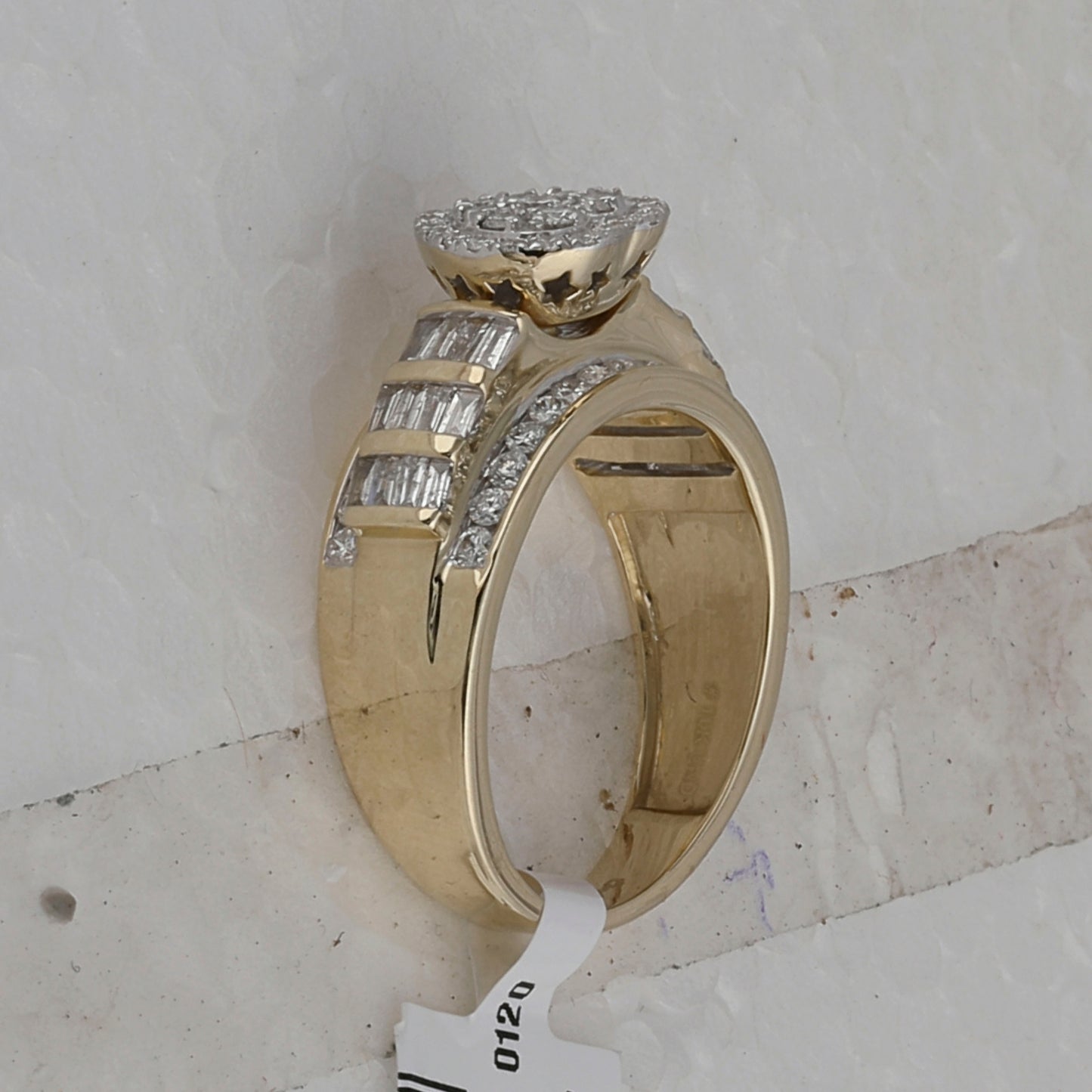 10K Yellow Gold Round Diamond Heart Bridal Wedding Engagement Ring 1 Cttw, Womens Size: 5-10
