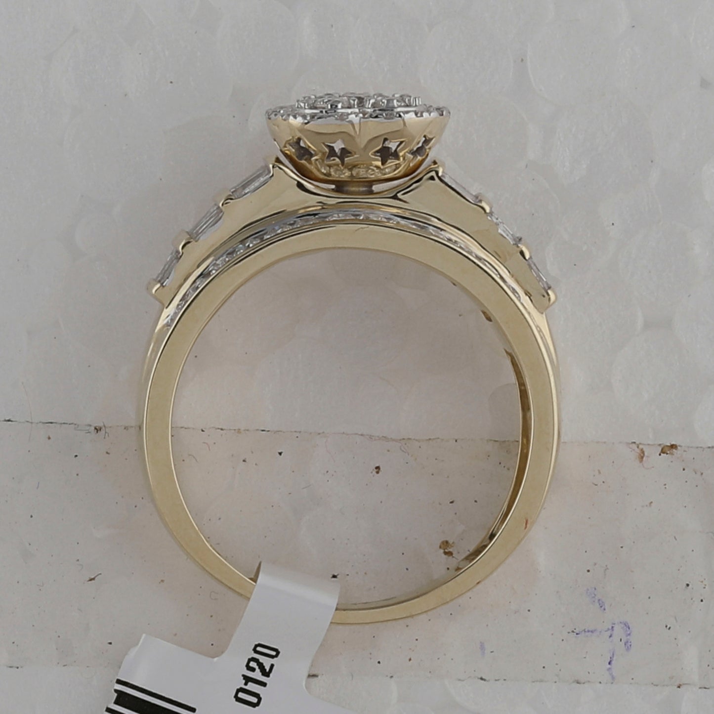 10K Yellow Gold Round Diamond Heart Bridal Wedding Engagement Ring 1 Cttw, Womens Size: 5-10