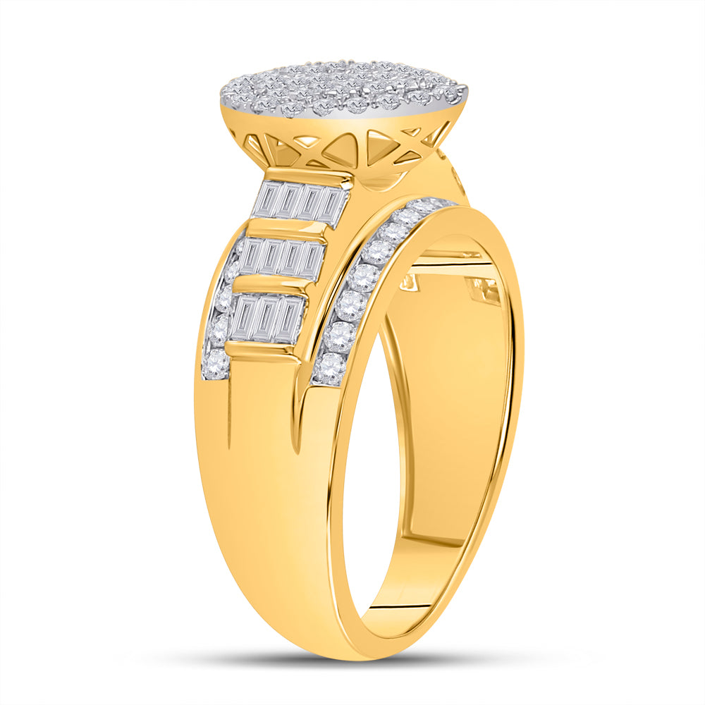 10K Yellow Gold Round Diamond Teardrop Bridal Wedding Engagement Ring 1 Cttw, Womens Size: 5-10