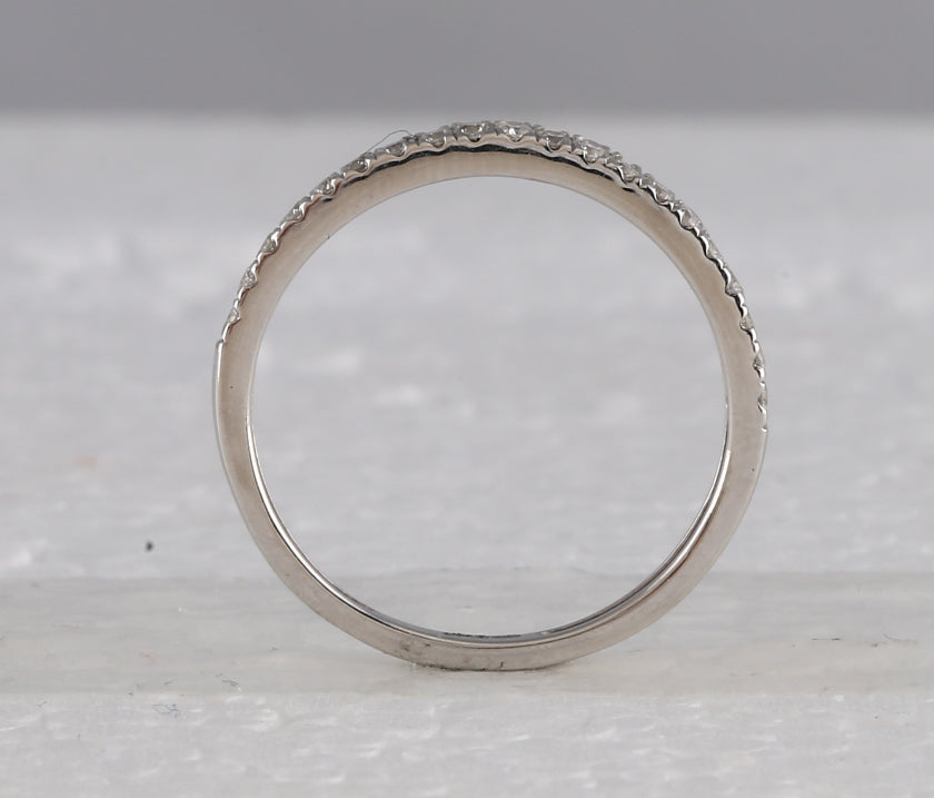 10K White Gold Round Dia Wedding Band Set 1ctw, Women's Sz: 5-10