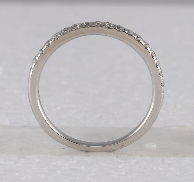 10K White Gold Round Dia. Bridal Band Set 1ctw, Women's Sz: 5-10