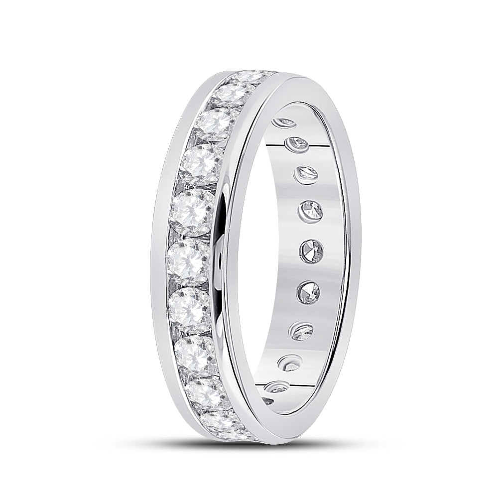 14K White Gold Womens Round Diamond Eternity Wedding Band 2 Cttw, Womens Size: 5-10