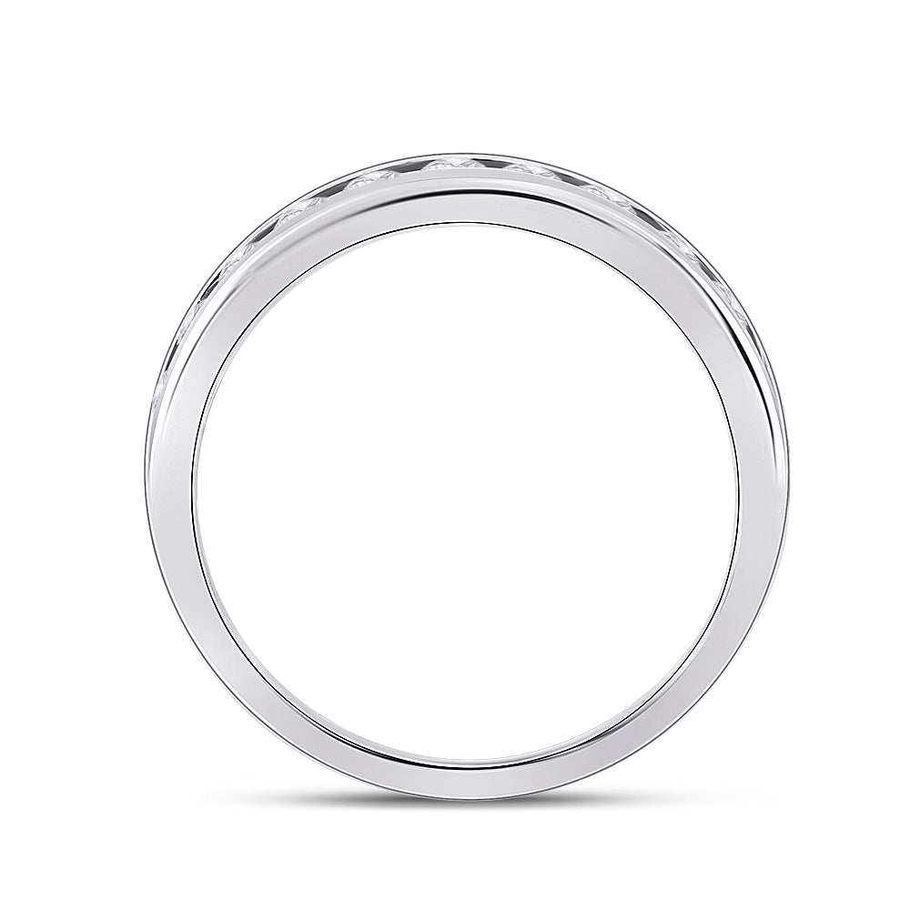 14K White Gold Womens Round Diamond Eternity Wedding Band 1-1/2ctw, Womens Size: 5-10