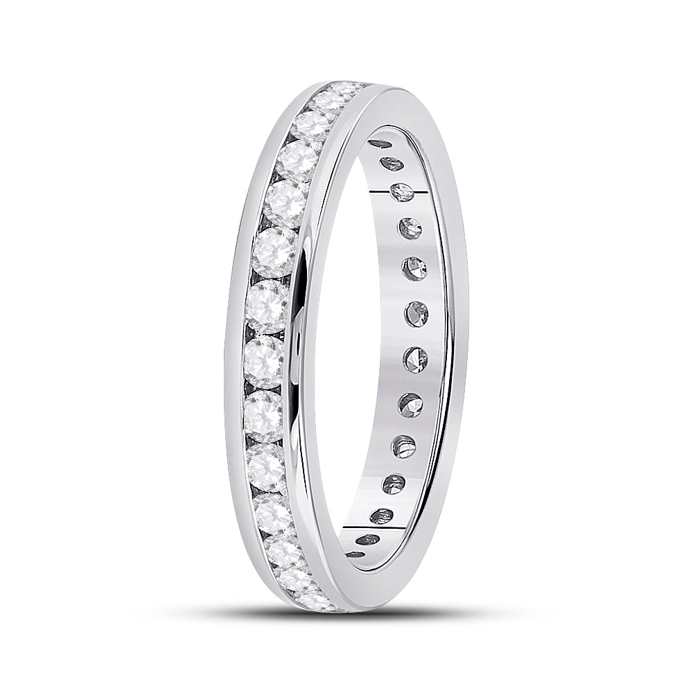 14K White Gold Womens Round Diamond Eternity Wedding Band 1ctw, Womens Size: 5-10