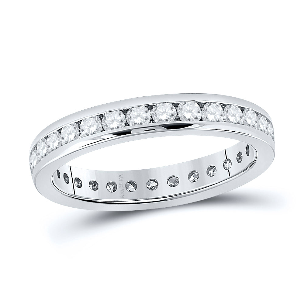 14K White Gold Womens Round Diamond Eternity Wedding Band 1ctw, Womens Size: 5-10