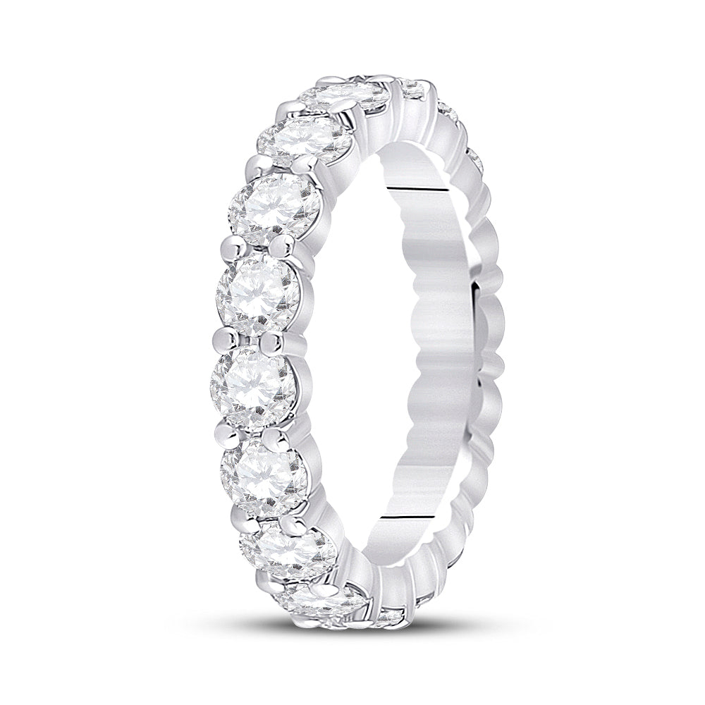 14K White Gold Womens Round Diamond Eternity Wedding Band 3 Cttw, Womens Size: 5-10