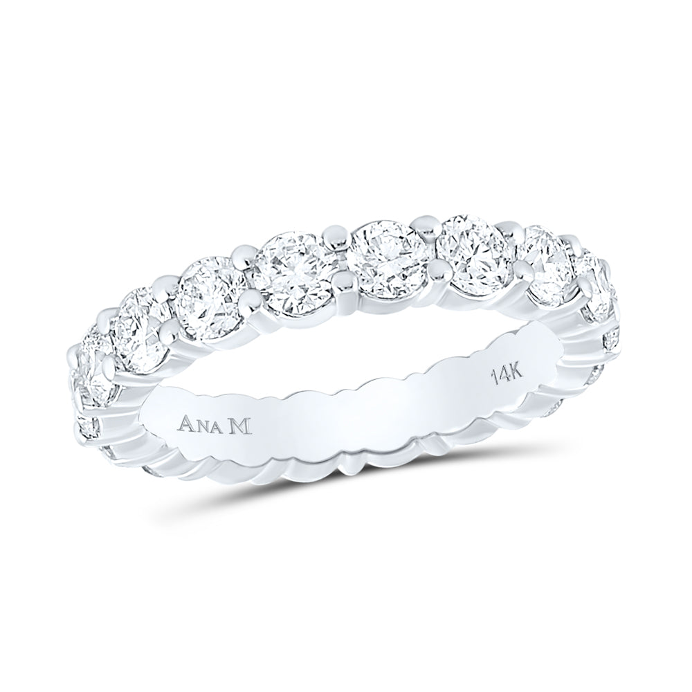 14K White Gold Womens Round Diamond Eternity Wedding Band 3 Cttw, Womens Size: 5-10