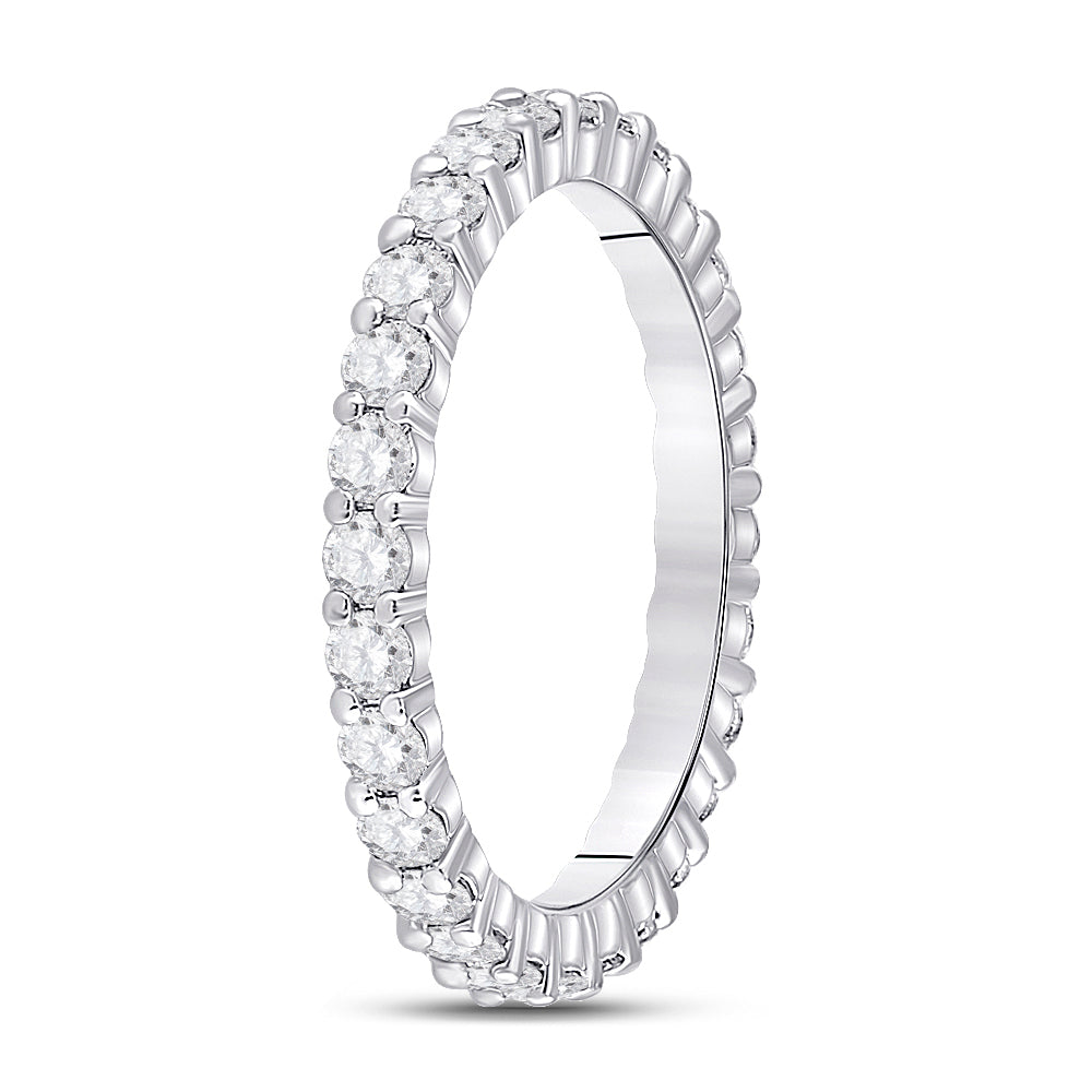 14K White Gold Womens Round Diamond Eternity Wedding Band 1ctw, Women's Size: 5-10