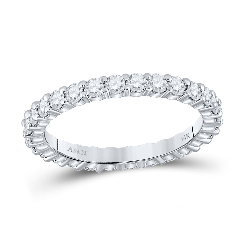 14K White Gold Womens Round Diamond Eternity Wedding Band 1ctw, Women's Size: 5-10