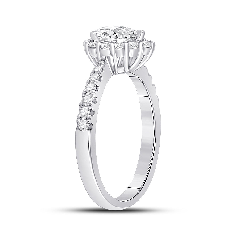 14K White Gold Pear Dia. Solitaire Bridal Wedding Engagement Ring 1ctw, Women's Size: 5-10