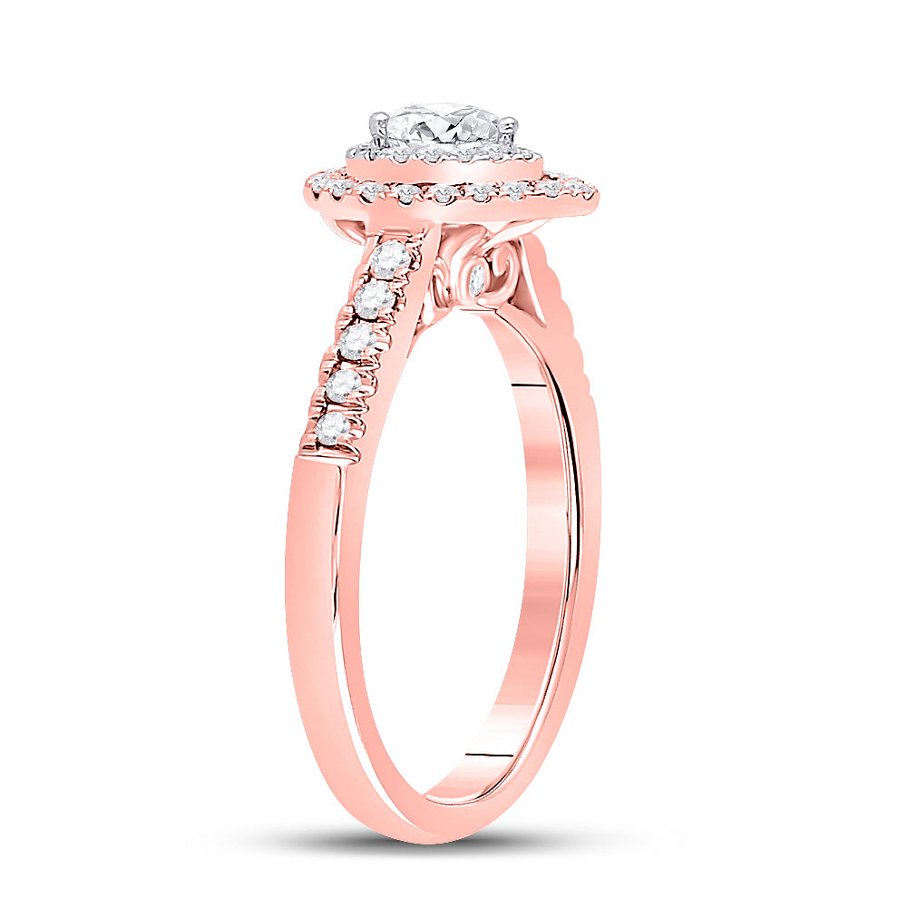 14kt Two-tone Gold Womens Pear Diamond Solitaire Bridal Wedding Engagement Ring 1/2 Cttw (certified)