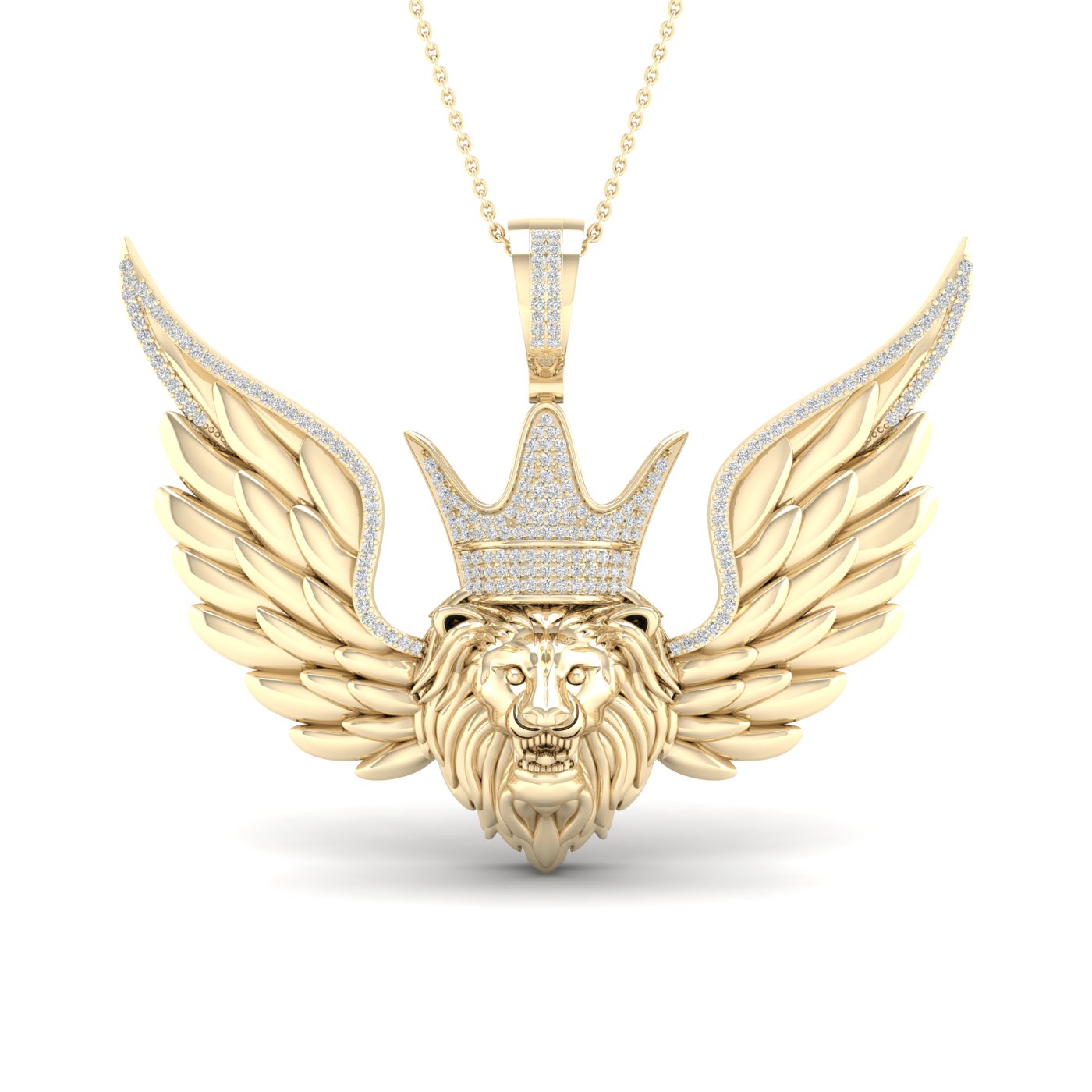 10kt Yellow Gold 1/2ctw Diamond P1p2 Lion Face Mens Charm
