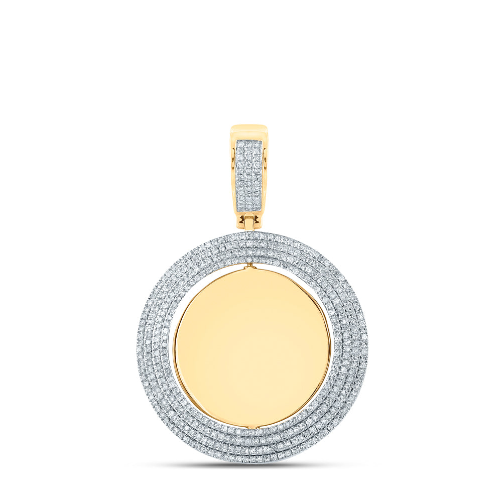 14kt Yellow Gold 1 Ctw Diamond Mens Charm