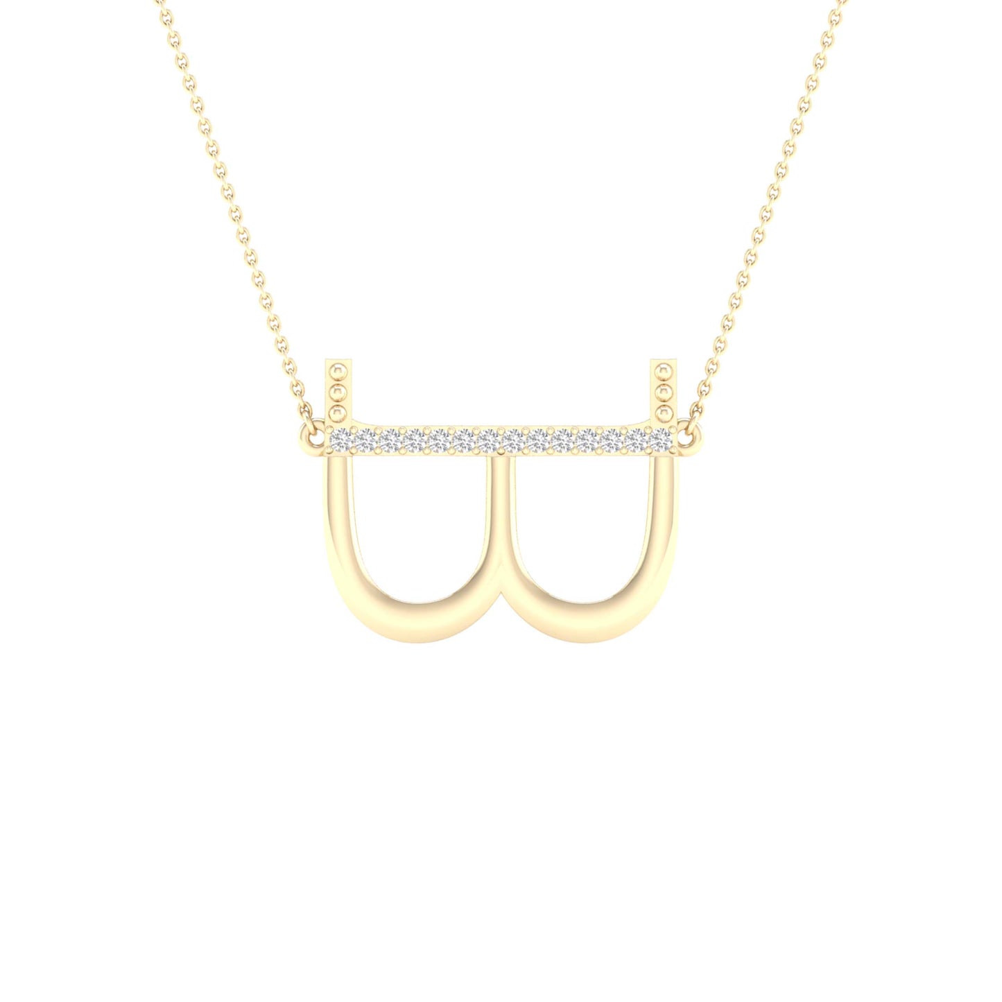 10kt Yellow Gold 1/20ctw Diamond P1p2 Ladies Initial "b" Necklace