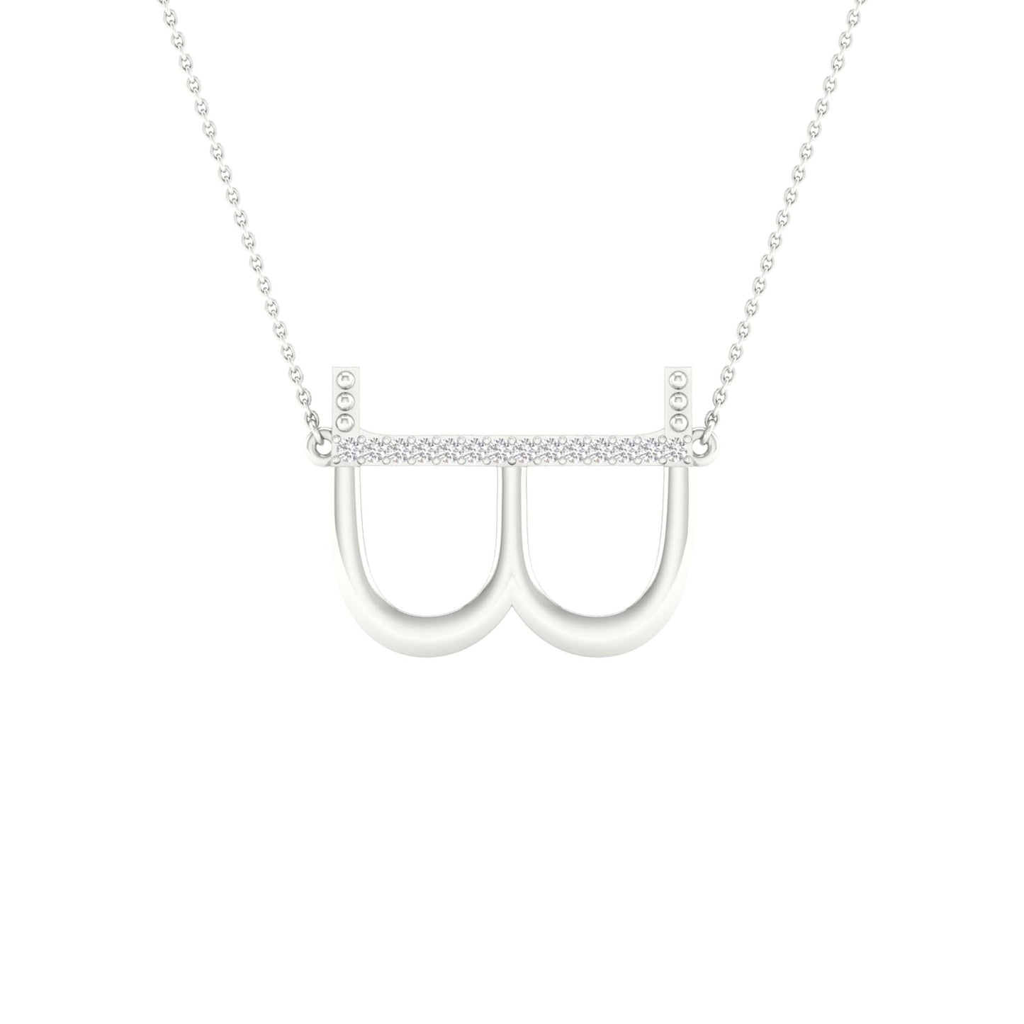 10kt White Gold 1/20ctw Diamond P1p2 Ladies Initial "b" Necklace
