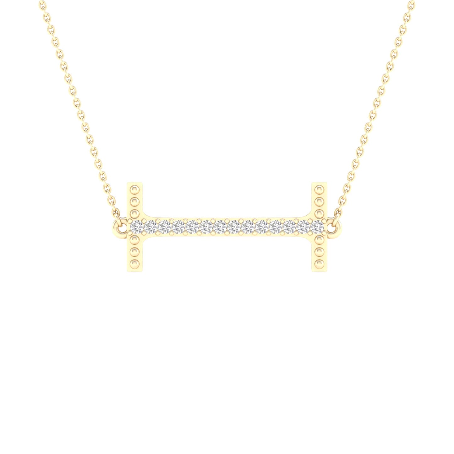 10kt Yellow Gold 1/20ctw Diamond P1p2 Ladies Initial "i" Necklace