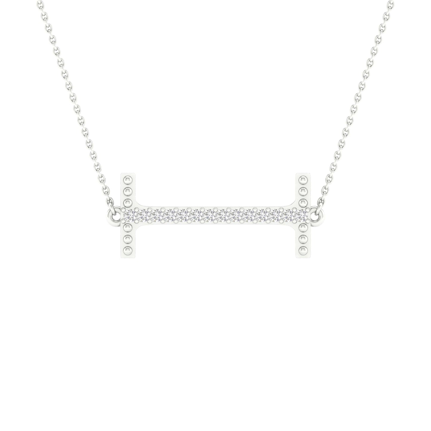 10kt White Gold 1/20ctw Diamond P1p2 Ladies Initial "i" Necklace