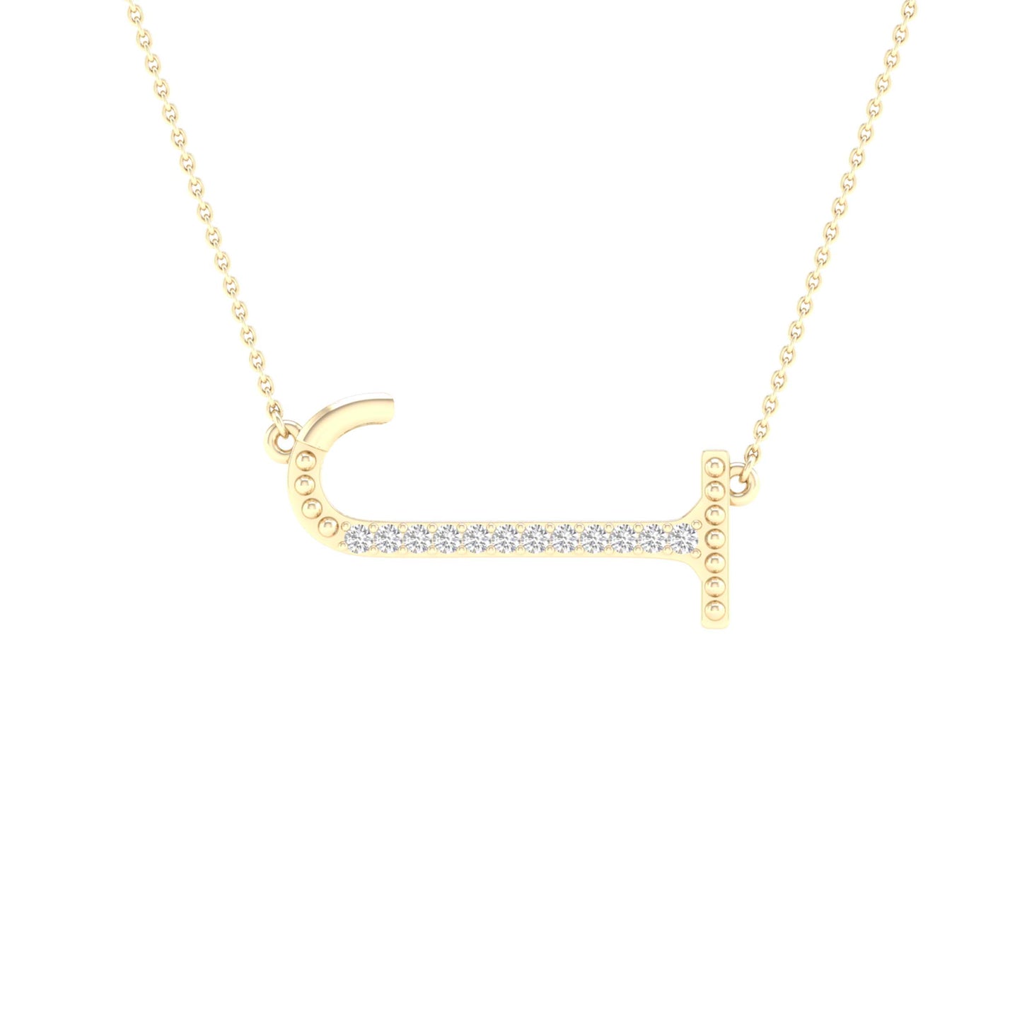 10kt Yellow Gold 1/20ctw Diamond P1p2 Ladies Initial "j" Necklace