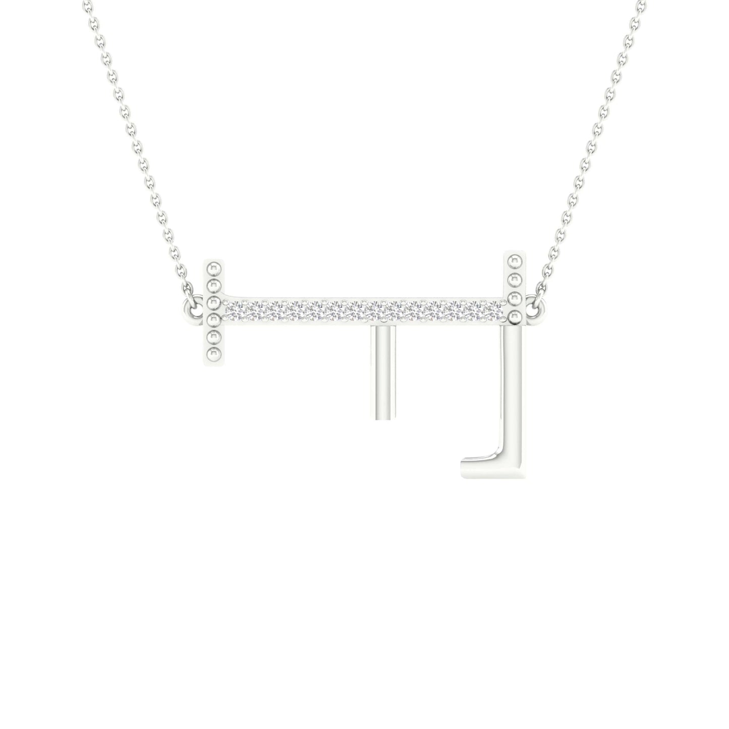 10kt White Gold 1/20ctw Diamond P1p2 Ladies Initial ""f" Necklace