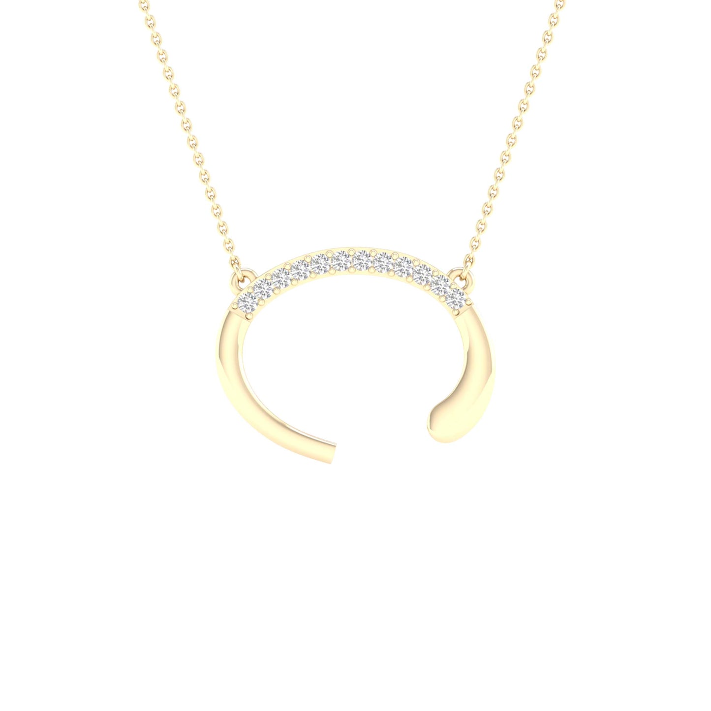 10kt Yellow Gold 1/20ctw Diamond P1p2 Ladies Initial "c" Necklace