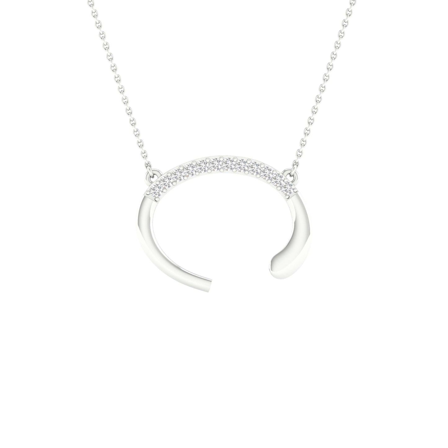10kt White Gold 1/20ctw Diamond P1p2 Ladies Initial "c" Necklace