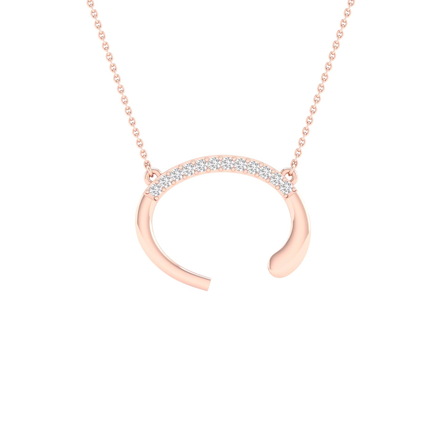10kt Rose Gold 1/20ctw Diamond P1p2 Ladies Initial "c" Necklace