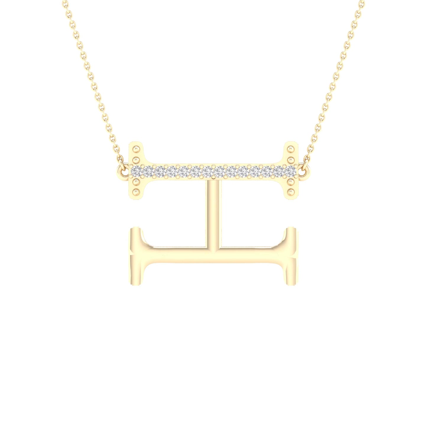 10kt Yellow Gold 1/20ctw Diamond P1p2 Ladies Initial "h" Necklace