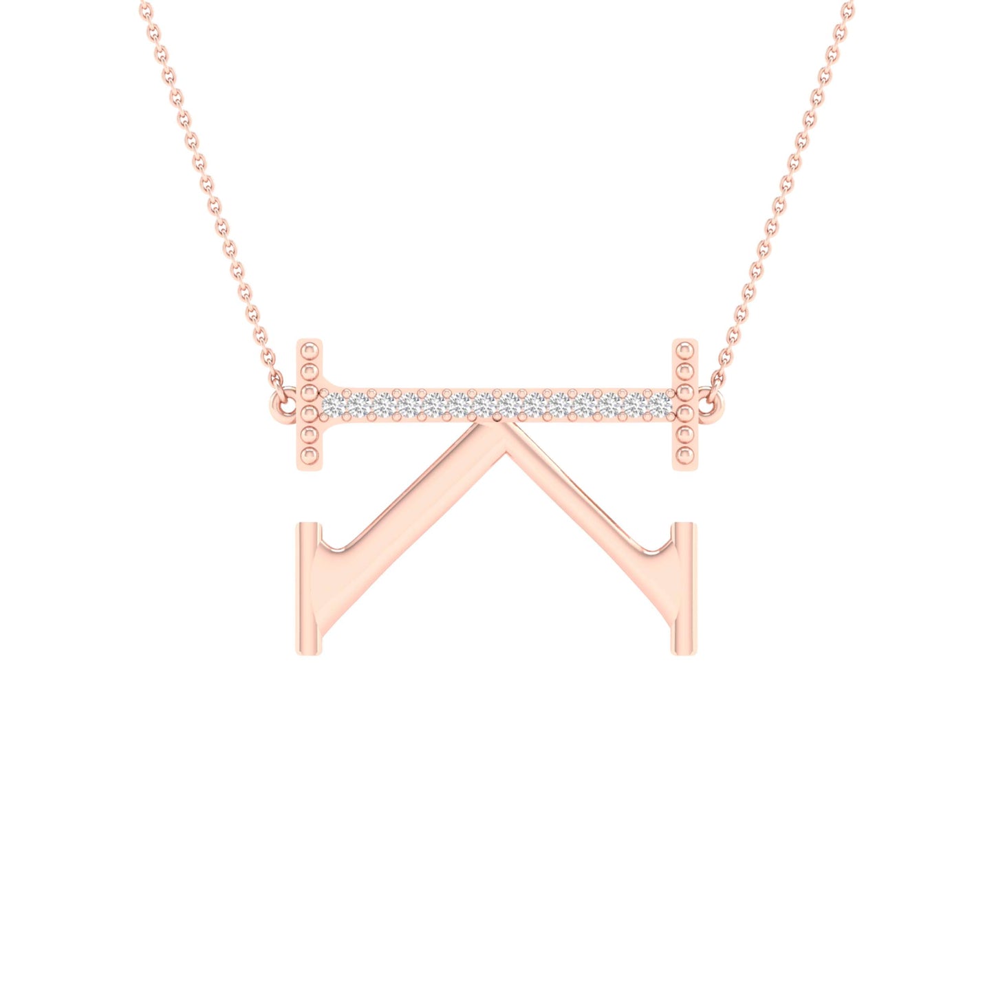 10kt Rose Gold 1/20ctw Diamond P1p2 Ladies Initial "k" Necklace