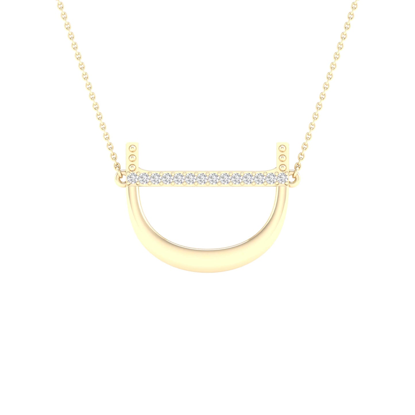 10kt Yellow Gold 1/20ctw Diamond P1p2 Ladies Initial "d" Necklace